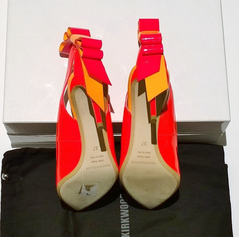 Nicholas Kirkwood Origami Bow Pumps - Women's Neon Pointed Toe High Heels for Party, Wedding & Evening Wear