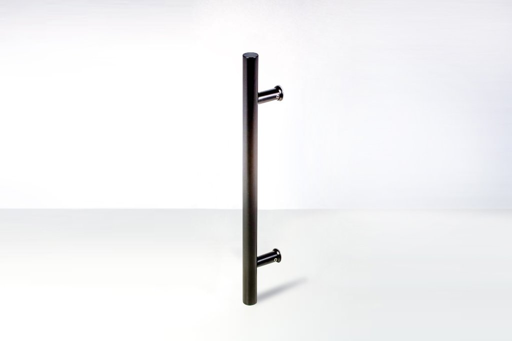 18 Inch Matte Black Stainless Steel Door Handle - Modern Round Cylindrical Bar Pull for Commercial Glass Doors, Sliding Doors, Wooden Barn Doors | Interior & Exterior Use | Durable Hardware for Office, Restaurant, and Home Entryways