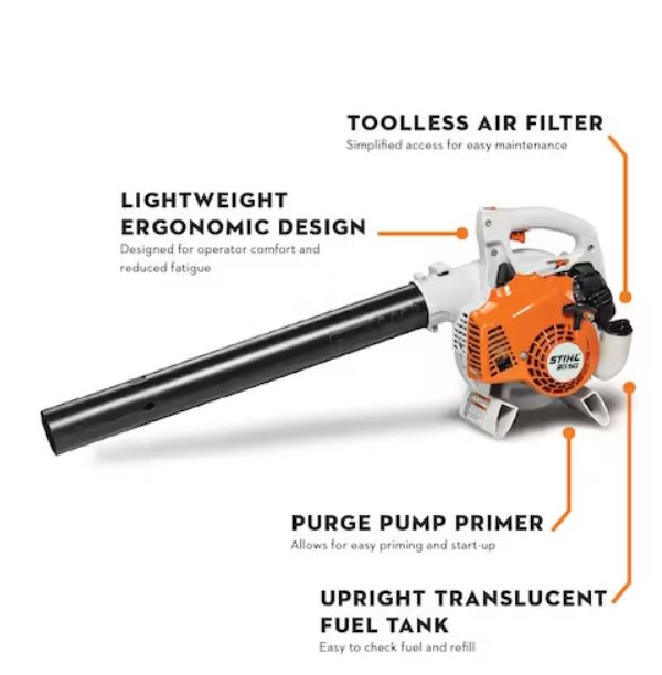 STIHL BG 50 Handheld Gas Leaf Blower - 27.2cc 2-Cycle Engine for Yard Cleaning, Lawn Care & Leaf Removal - Perfect for Homeowners & Landscaping Professionals