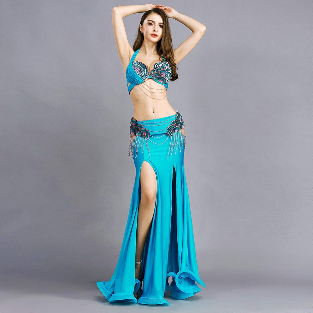 Royal Smeela Women's Belly Dance Costume Set - Bra, Belt & Skirt for Belly Dancing, Carnival & Performance Outfits | Perfect for Dance Shows, Parties & Festivals