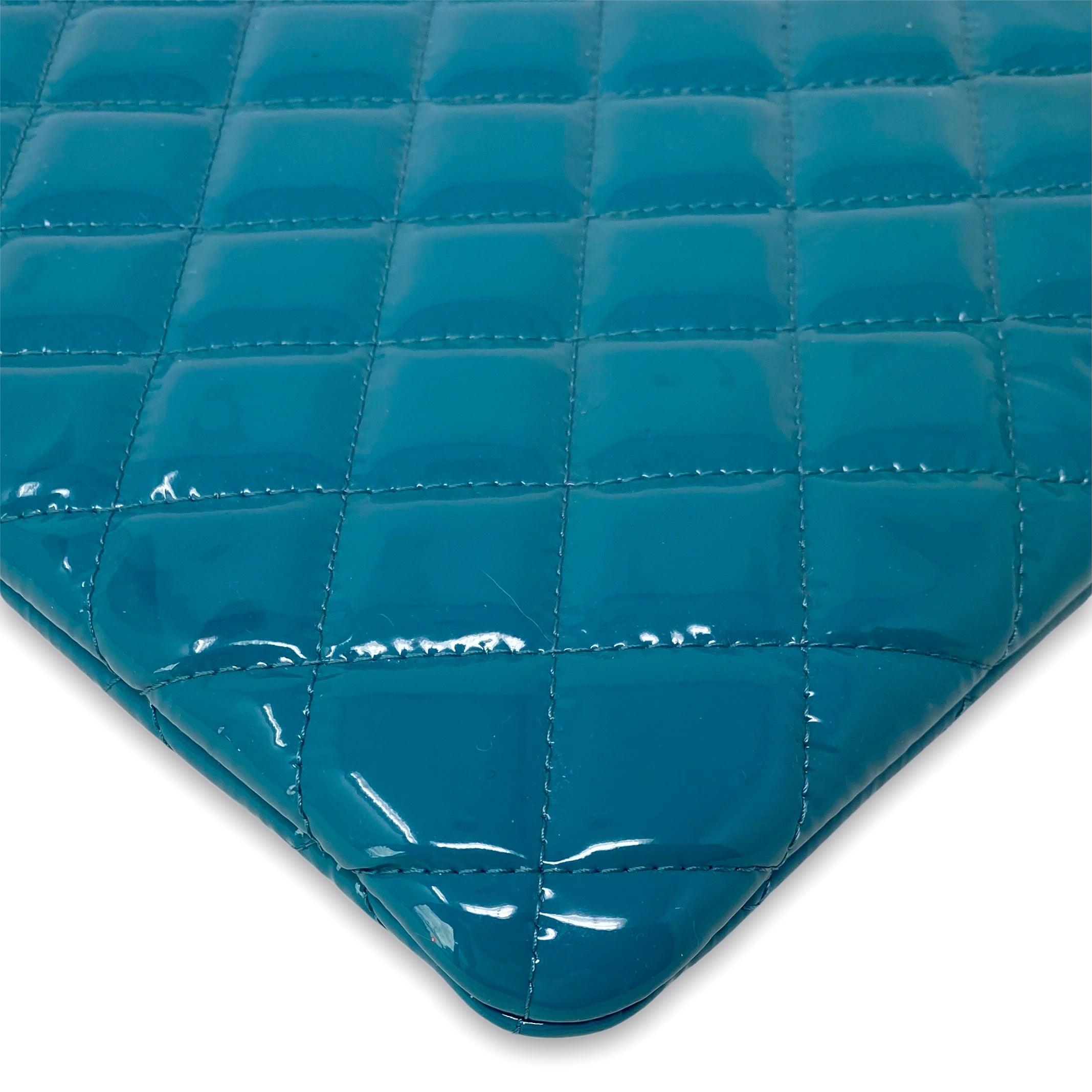 Chanel Small Turquoise O Case Pouch - Luxury Leather Wallet for Women - Perfect for Everyday Use & Travel Accessories