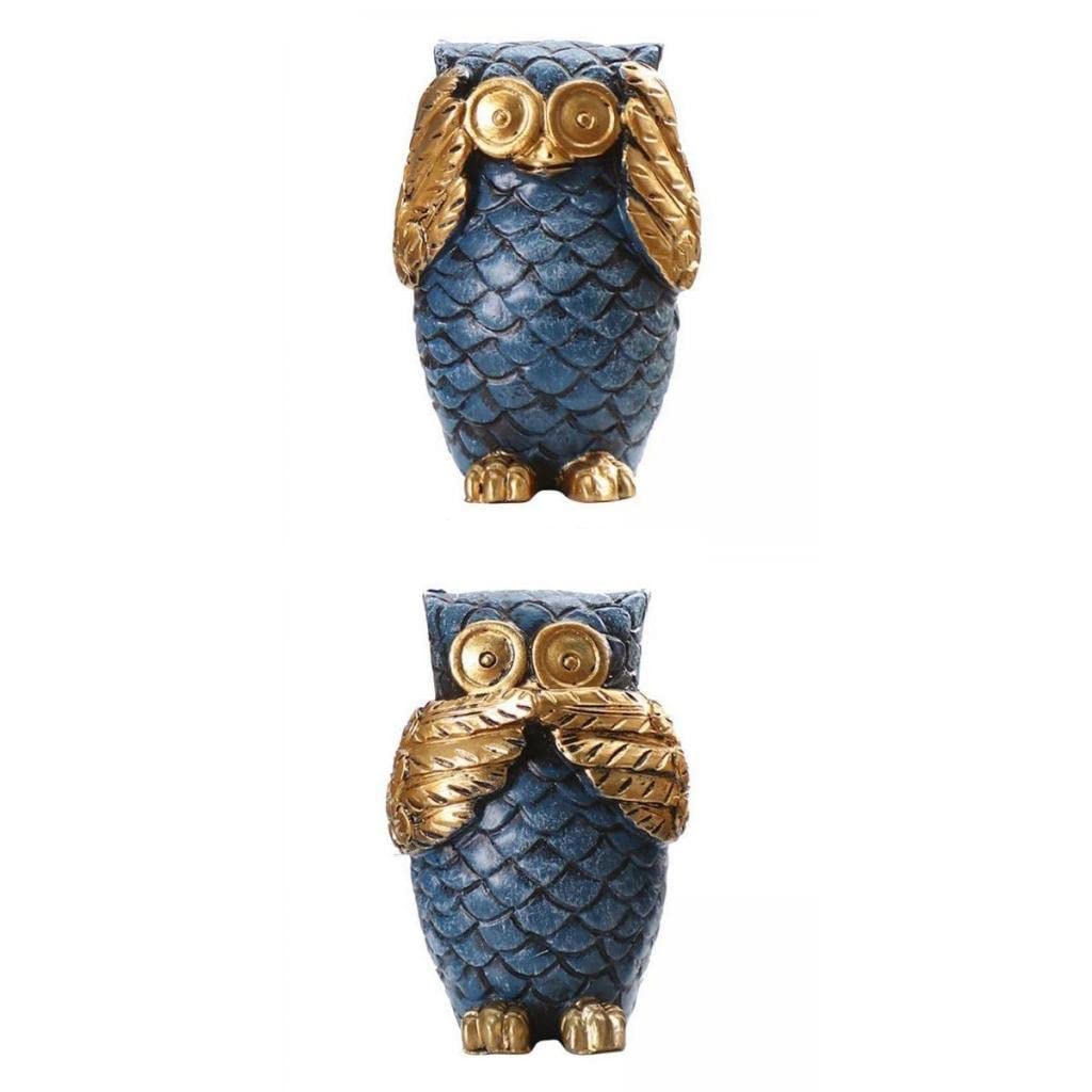 Dolity 2-Piece Resin Owl Statue Set - Handcrafted Animal Sculpture for Home Decor, Living Room Centerpiece, Unique Housewarming Gift (Perfect for Bookshelf Display & Nature-Themed Interior Design)