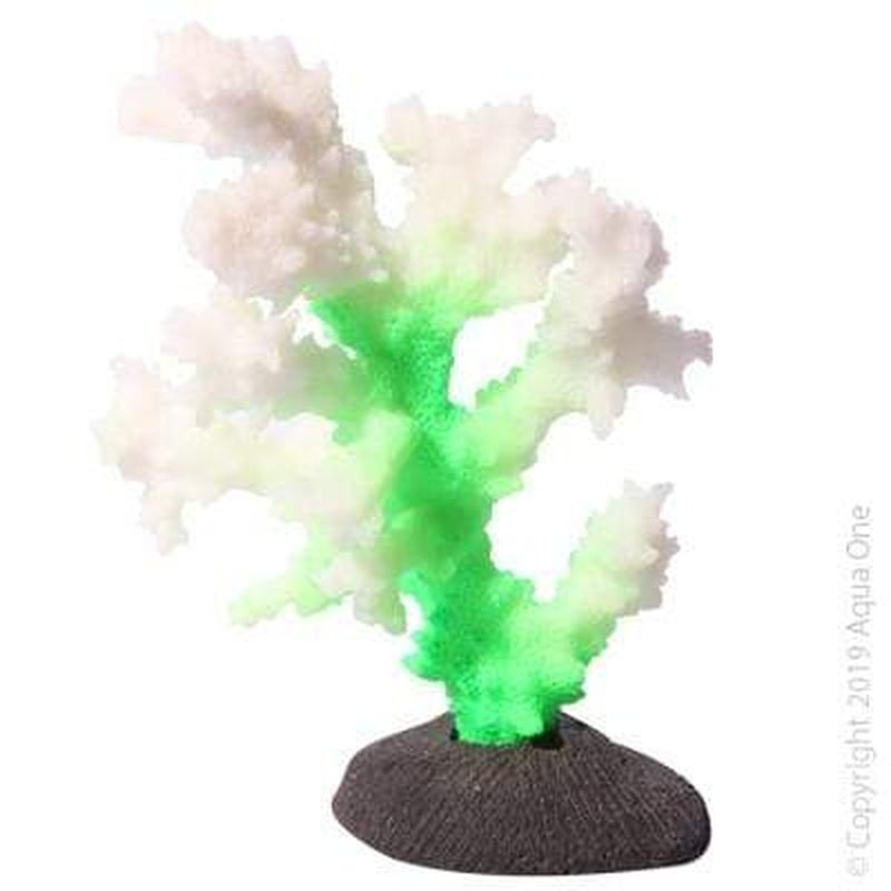 Aqua One Flexiscape Small Carnation Green Coral Ornament 13cm - Perfect Artificial Coral for Saltwater & Freshwater Aquariums, Fish Tank Decoration
