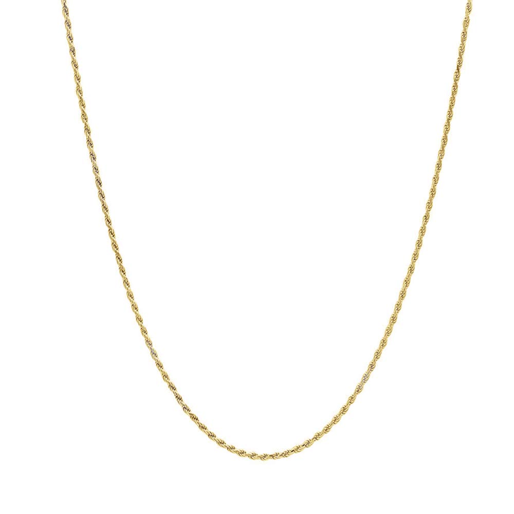 10K Gold 1.5MM Diamond Cut Rope Chain Necklace for Men & Women - Braided Twist Chain in 10K Solid Gold (16-30 Inch) | Elegant Jewelry for Everyday Wear, Gifts & Special Occasions