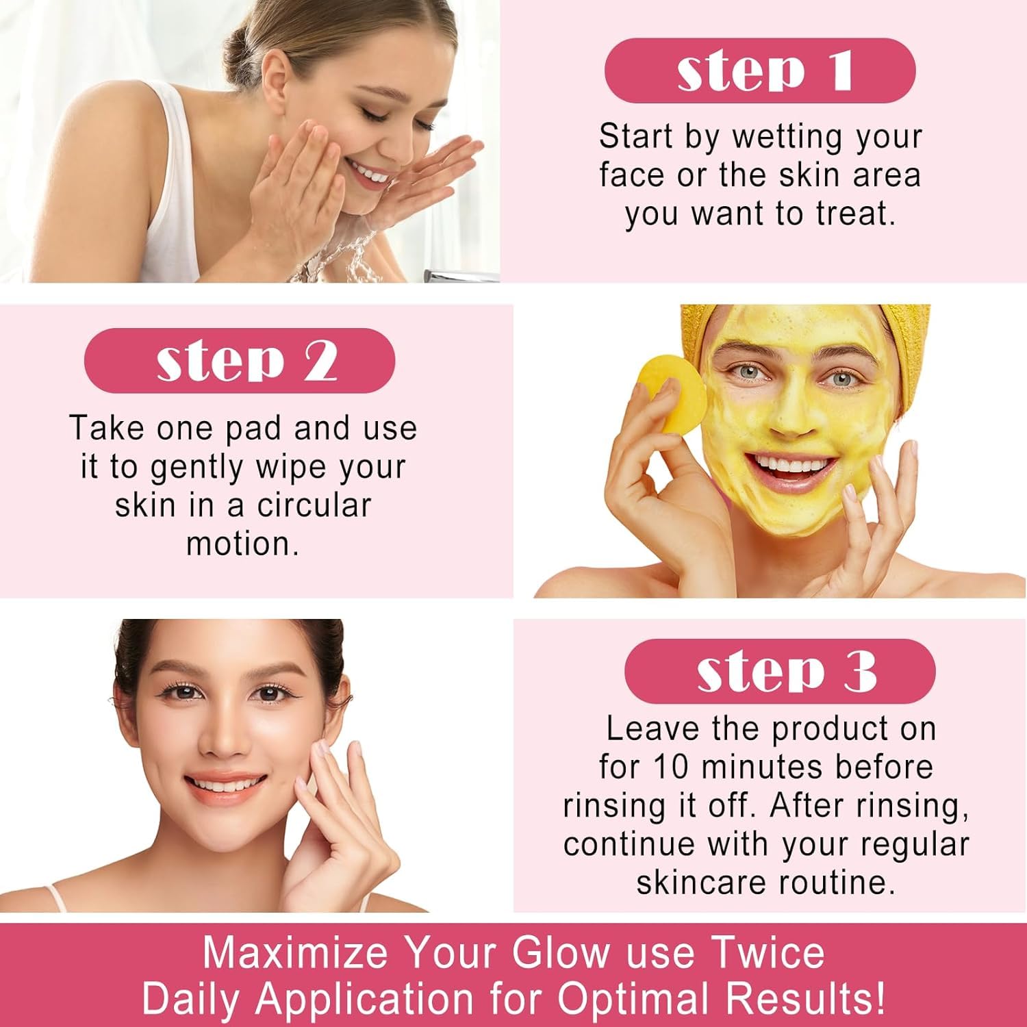Turmeric Kojic Acid Cleansing Pads for Acne & Dark Spots | Exfoliating Face Pads to Balance Oil & Water | Unclog Pores & Reduce Scars | Infused Foaming Treatment for Glowing Skin | Perfect for Daily Skincare Routine & Travel
