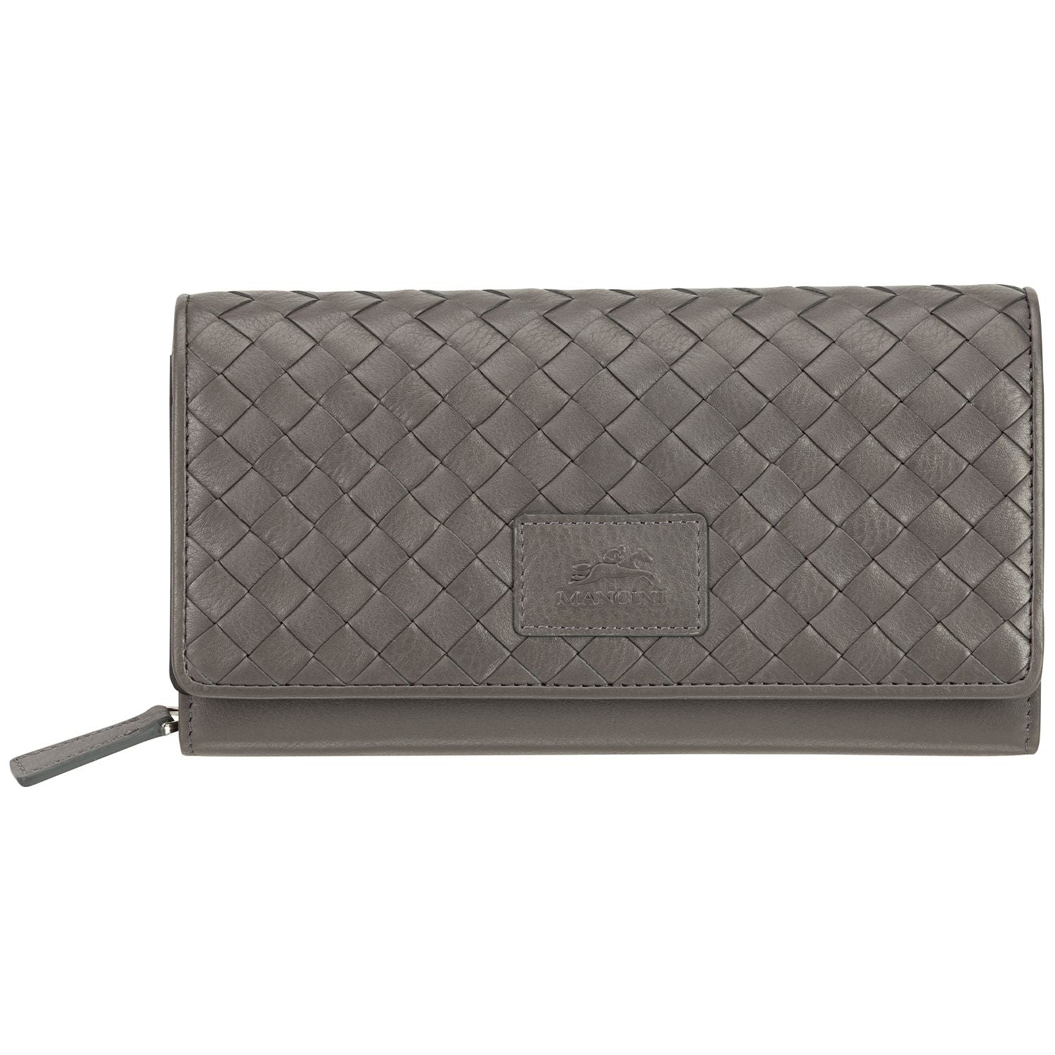 Mancini RFID Blocking Basket Weave Clutch Wallet - Secure & Stylish for Travel, Shopping & Everyday Use