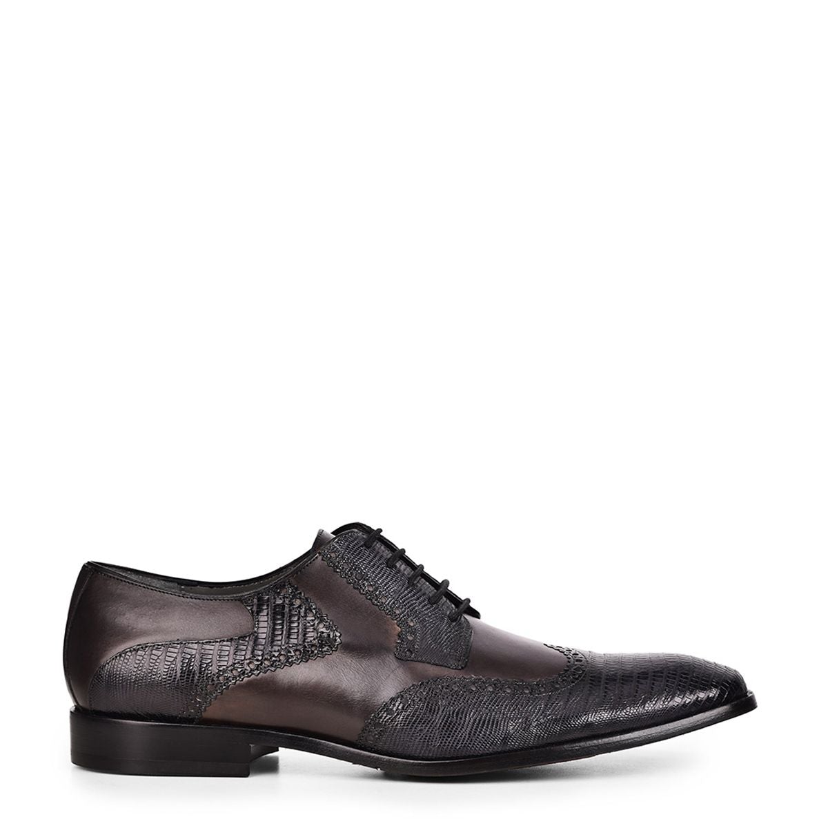 Men's Cuadra Gray Fashion Lizard Wing Tip Derby Dress Shoes - Stylish Formal & Business Attire for Weddings, Office & Special Occasions