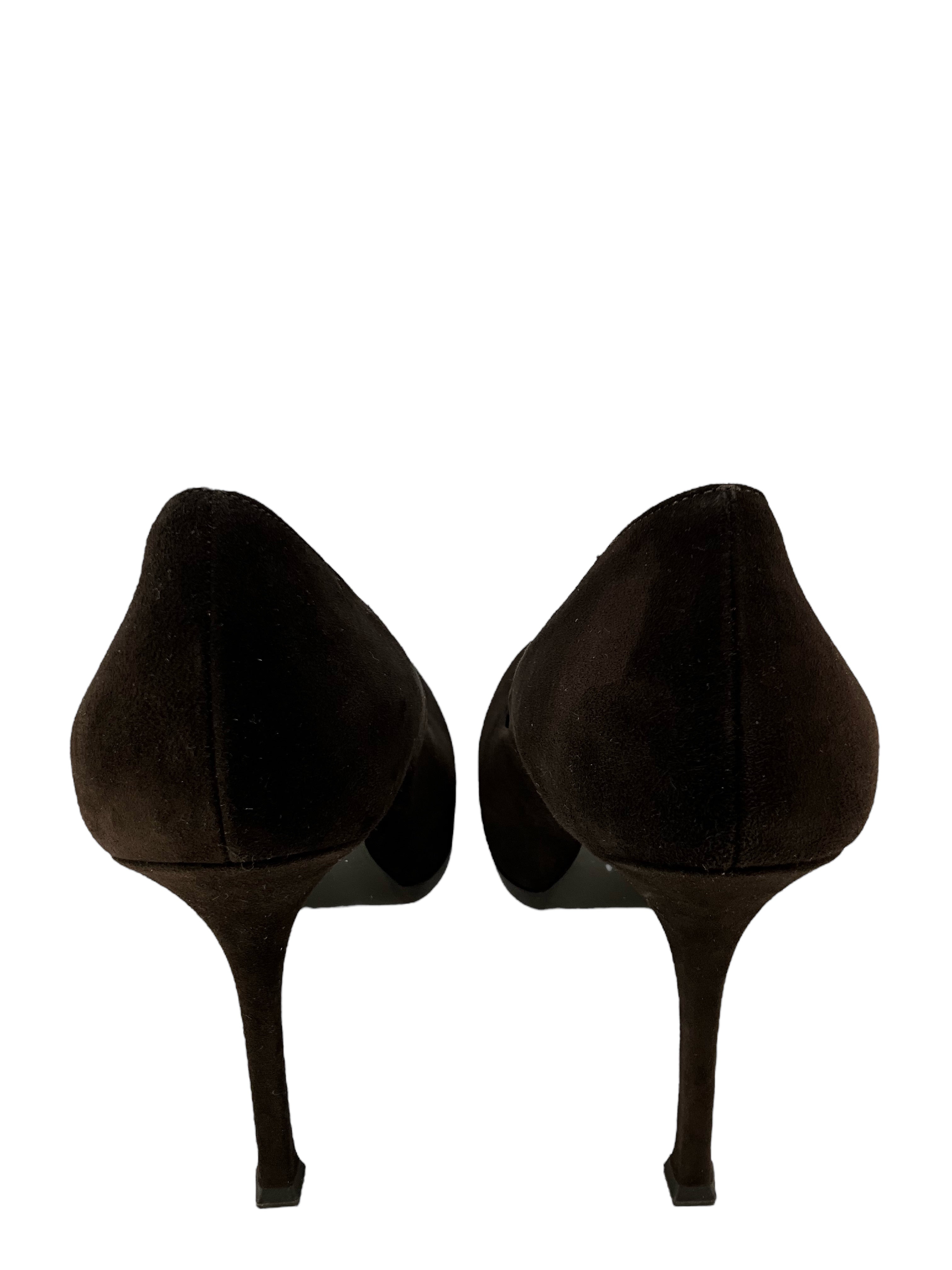 Saint Laurent Brown Suede Platform Pumps Women's Size 9 | Luxury High Heel Shoes for Women | Perfect for Evening Parties, Weddings & Formal Events