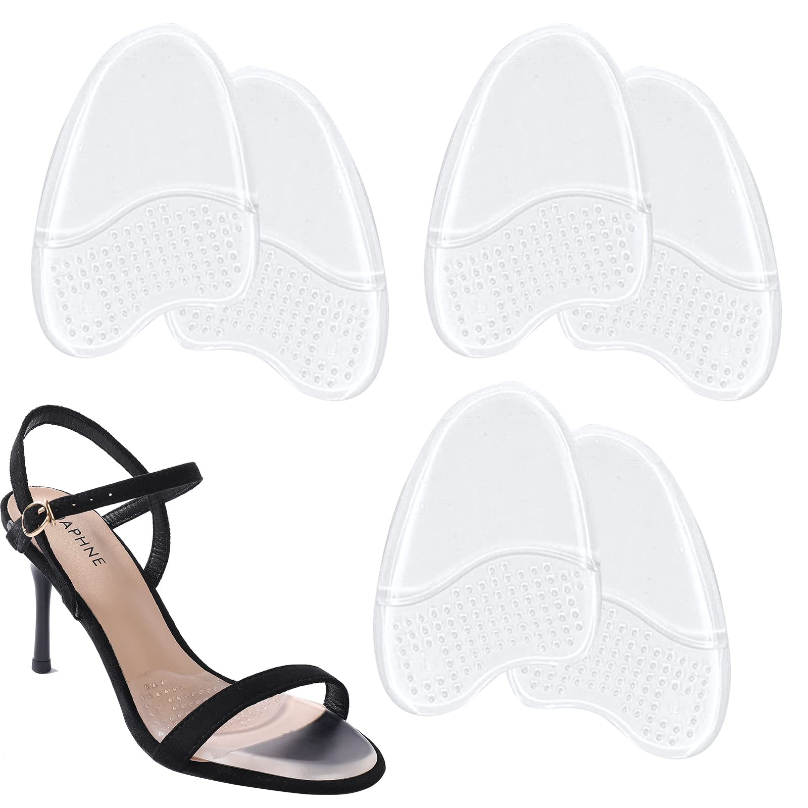 Metatarsal Pads for Women - 3 Pairs of Anti-Slip Forefoot Cushions for High Heels & Open Toe Shoes | Ball of Foot Support Pads for Comfort & Pain Relief | Perfect for Work, Parties & Long Wear