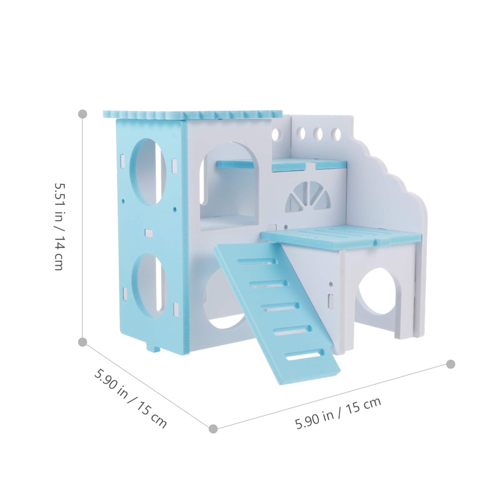 POPETPOP Hamster Villa - Small Animal Hideout House for Hamsters, Mice & Pet Rodents - Cozy Wooden Hut Toy for Dwarf Hamsters, Gerbils & Mice - Perfect for Cage Decor, Play & Sleep Scenes