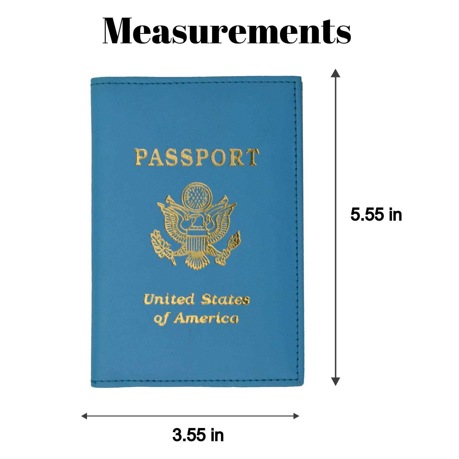 Premium Travel Passport Organizer Holder - RFID Blocking Credit Card Protector & Wallet (Baby Blue) | Perfect for International Flights, Business Trips & Family Vacations