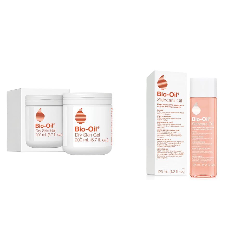 Bio-Oil Dry Skin Gel & Skincare Body Oil for Hydration & Scar Treatment - Best for Dry Skin Care, Stretch Marks & Anti-Aging - Perfect for Daily Moisturizing & Post-Pregnancy Skincare Routine