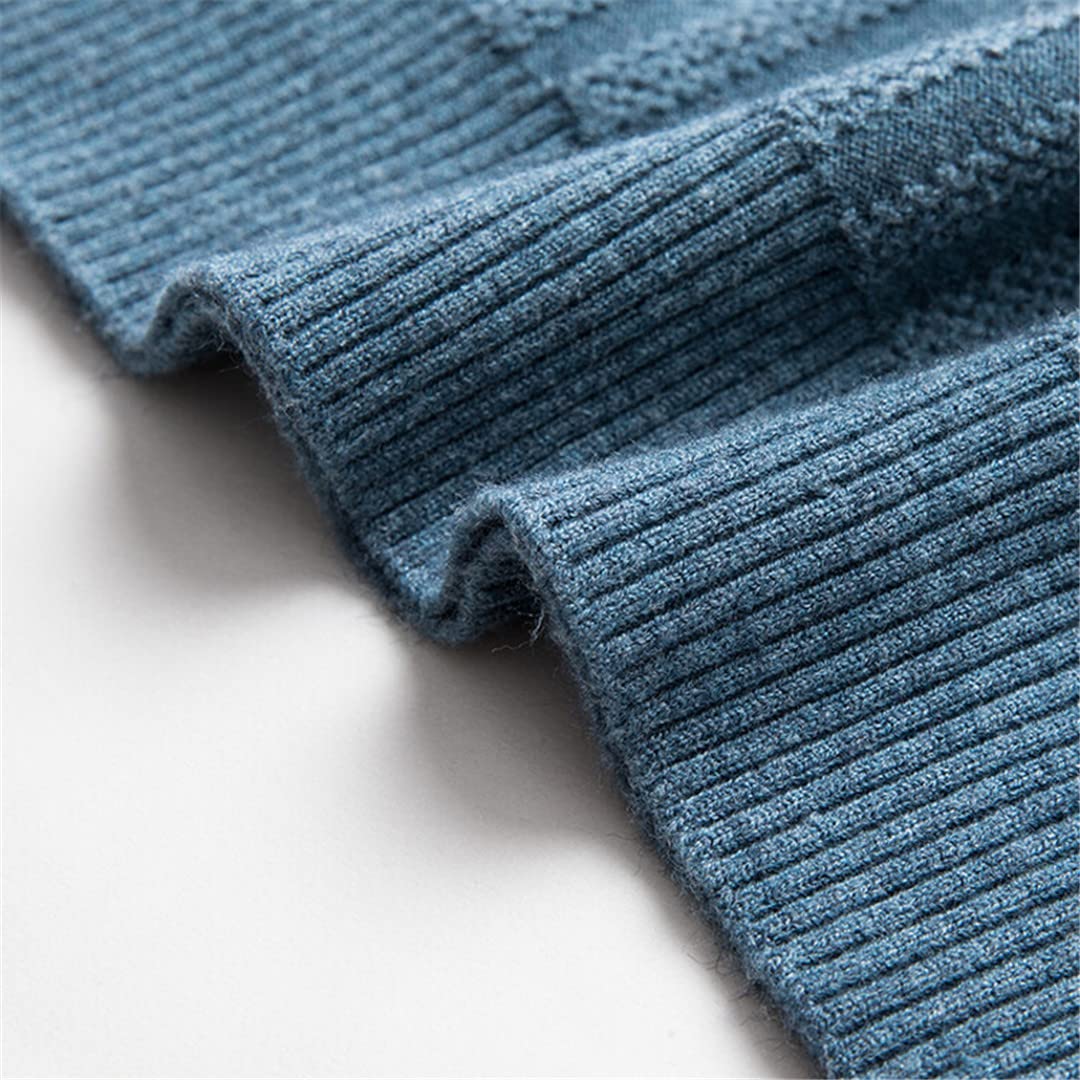 Men's V-Neck Wool Vest - Striped Sleeveless Pullover for Autumn Winter Layering