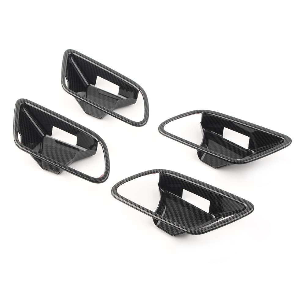 Carbon Fiber Look Door Pull Handle & Support Bracket for Mercedes-Benz A-Class W177 (2019) - Interior Door Panel Upgrade for Enhanced Grip & Luxury Style | Perfect for Car Enthusiasts & DIY Auto Modifications