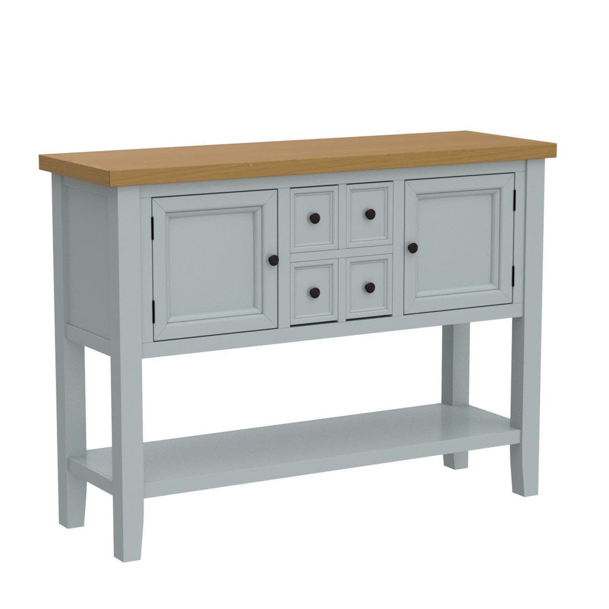 ZSQ Buffet Table - Cambridge Series Sideboard with Bottom Shelf, Modern Console Table for Dining Room, Entryway, or Living Room | Lime White Finish | Perfect for Serving, Storage & Decor
