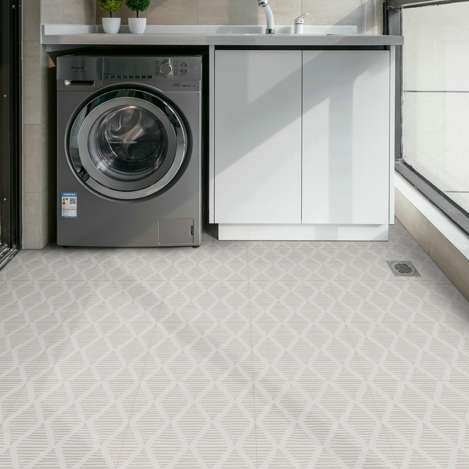 Waterproof Peel and Stick Floor Tiles for Bathroom - 11.8