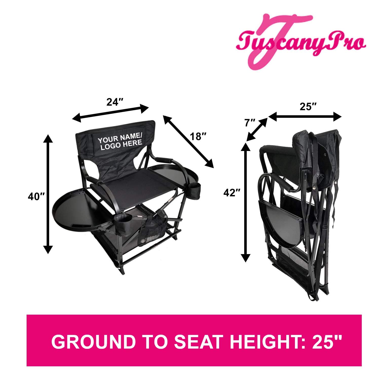 Portable Makeup Stylist Chair with Logo - 25