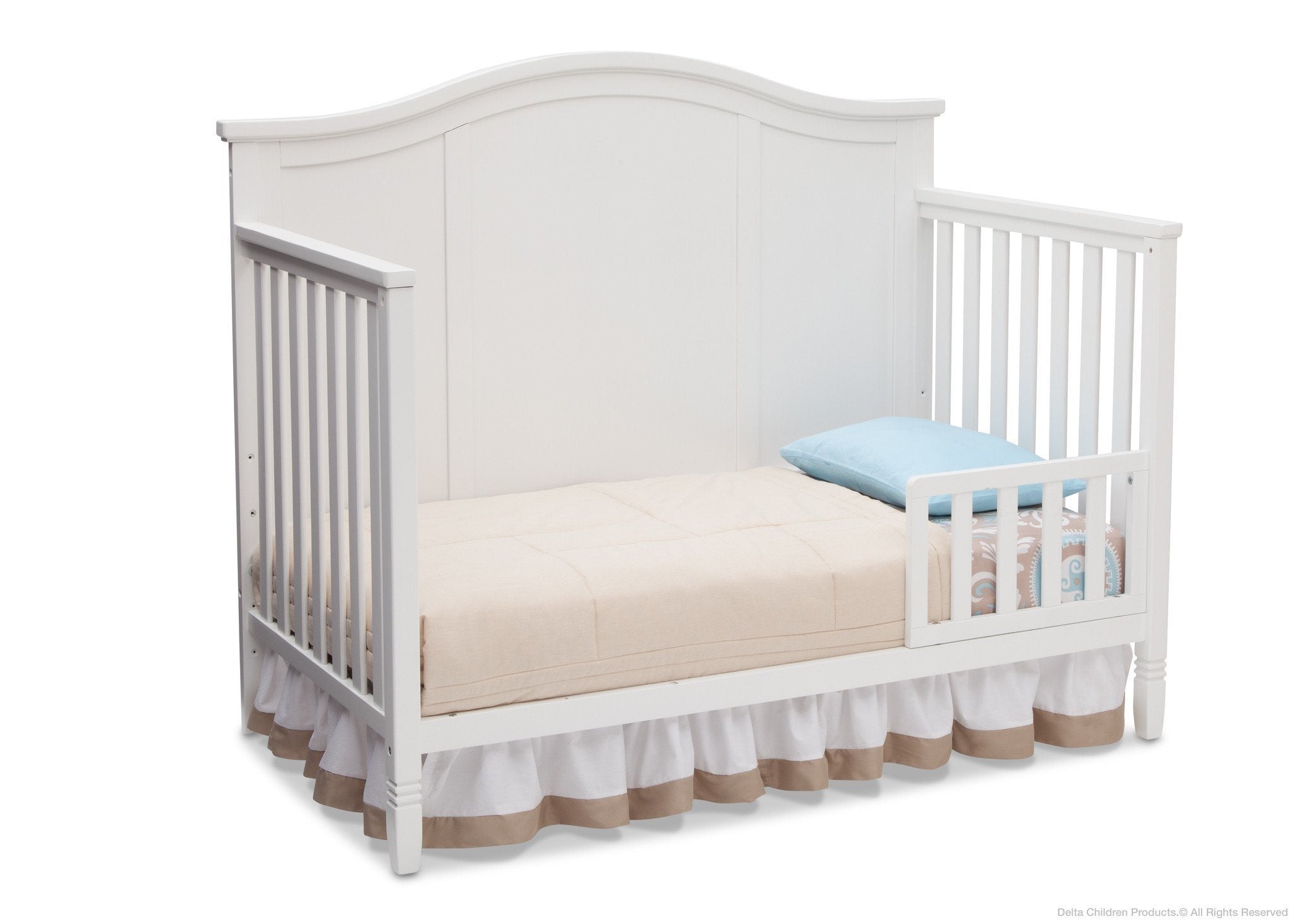 Madrid 5-in-1 Convertible Baby Crib to Toddler Bed - White Nursery Furniture for Boys & Girls - Perfect for Newborns, Infants and Growing Kids