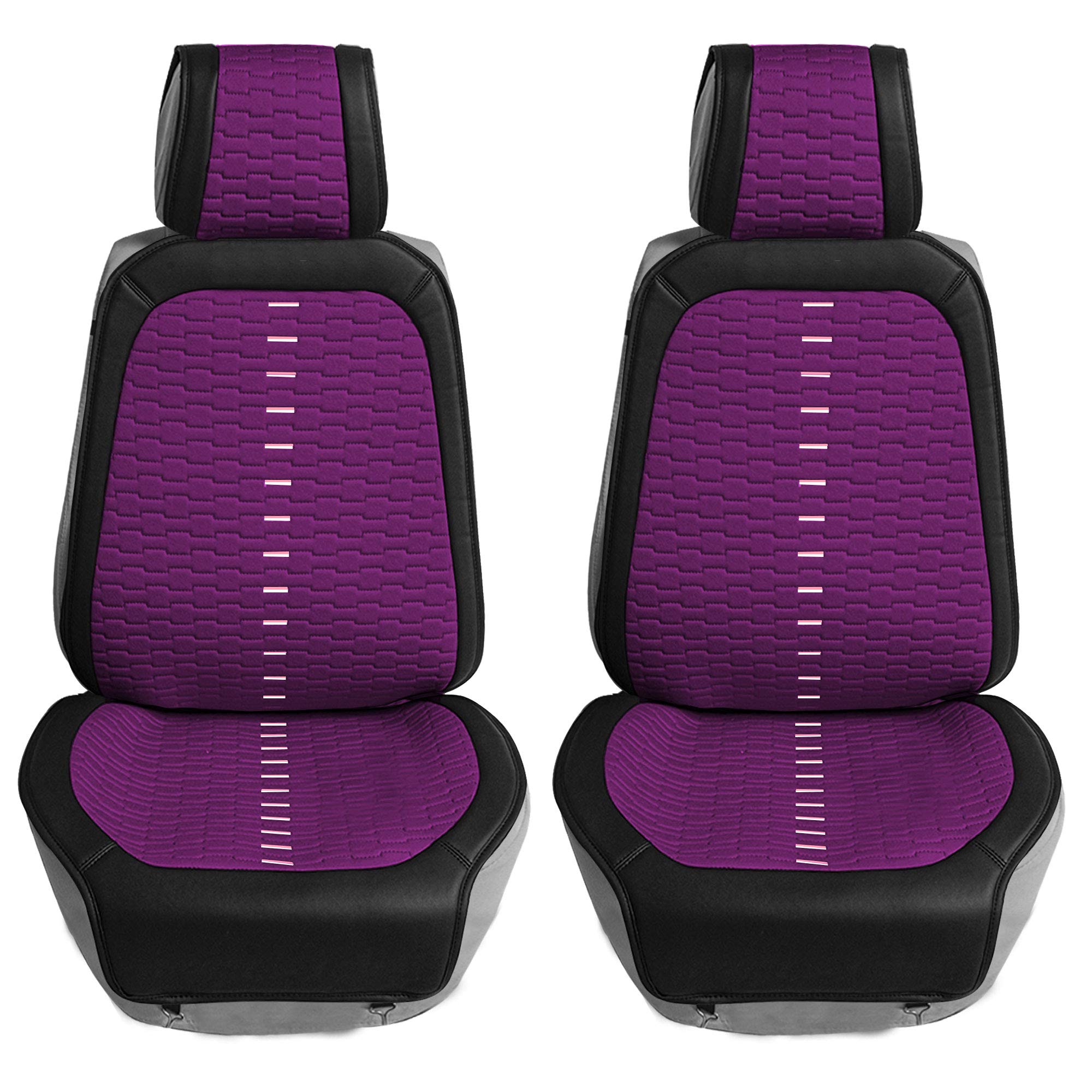 FH Group Universal Low Back Car Seat Covers - Airbag Compatible Front Set Cushions for SUV, Sedan, Van (Purple) | Comfortable & Protective Seat Covers for Daily Commute, Road Trips & Family Travel