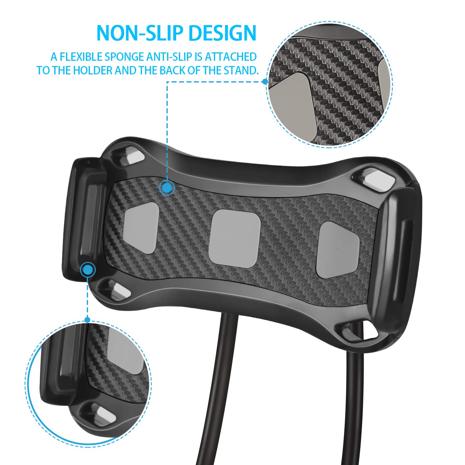 Hands-Free Lazy Neck Phone Holder - Adjustable Bed & Neck Phone Stand for iPhone, Samsung, Tablets - Perfect for Watching Movies, Reading & Gaming in Bed