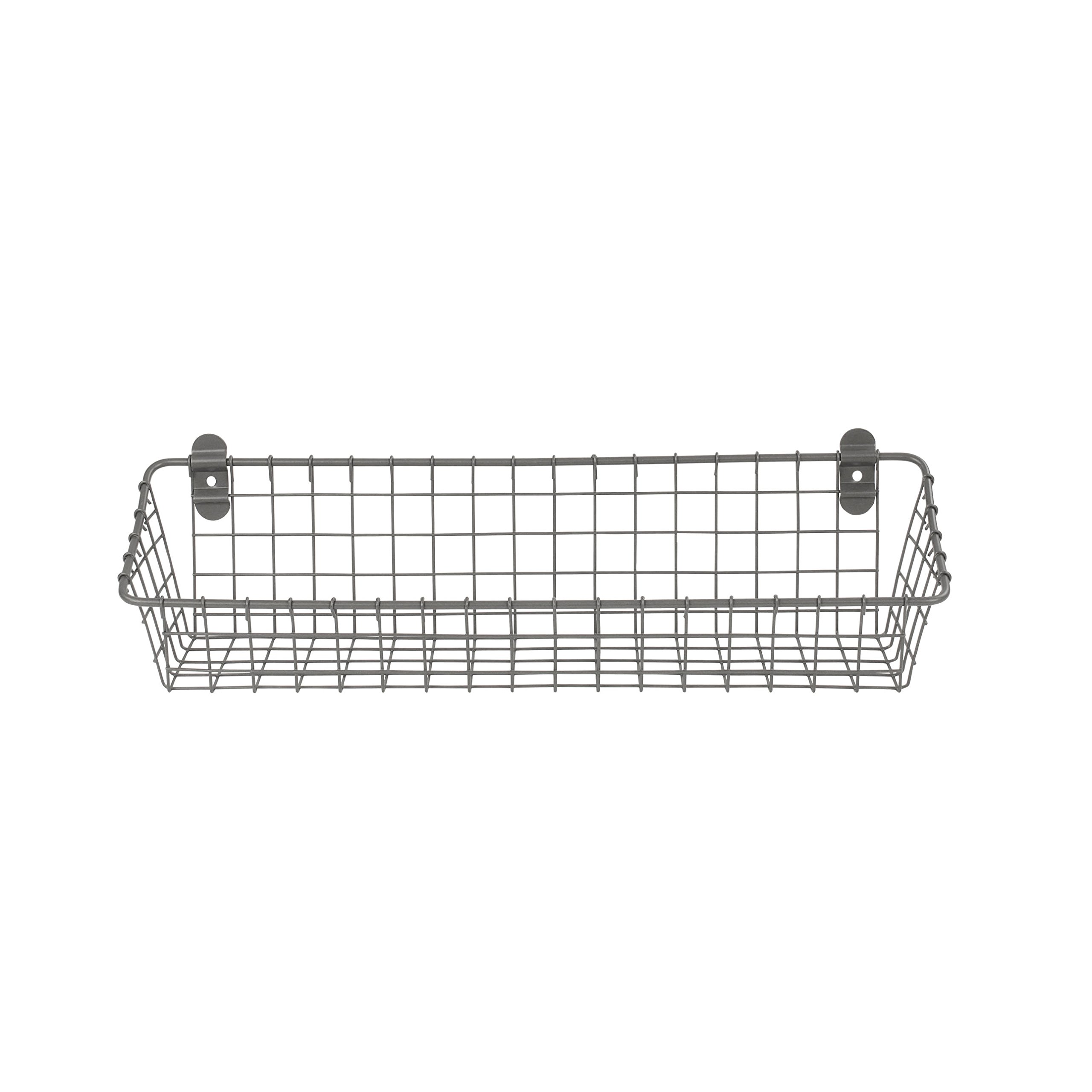 Vintage Wall Mount Basket - Industrial Gray for Home & Office Storage
