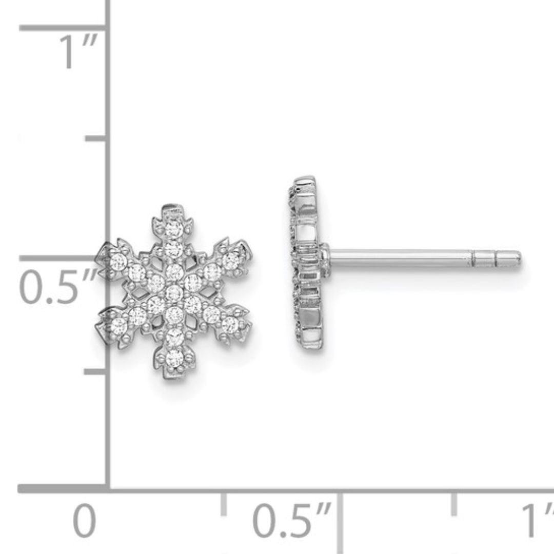 CZ Sterling Silver Snowflake Earrings for Women - Elegant Winter Jewelry Gift for Christmas & Holidays | Hypoallergenic & Tarnish-Resistant