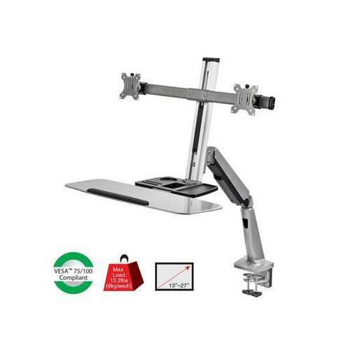 P595 Cemt2G12S1 Dual Monitor Desk Mount - Heavy Duty Adjustable VESA Stand for 13-32