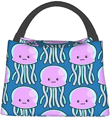 Reusable Insulated Lunch Bag with Jellyfish Design - Leakproof Cooler Tote for Work, School, Outdoor Picnic & Beach Trips - BPA-Free Food Storage Organizer