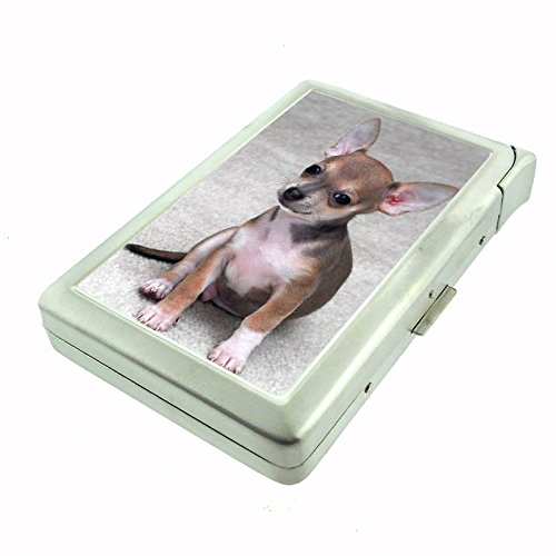 Stylish Chihuahua Dog Design Cigarette Case with Built-In Lighter - Perfect for Travel, Parties & Outdoor Smoking Accessories