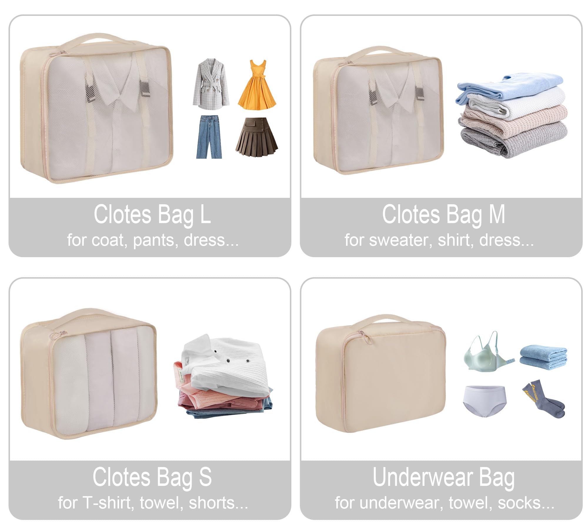 Vercord 8-Piece Travel Packing Cubes Set - Luggage Organizers with Laundry Bags | Perfect for Carry-Ons, Business Trips & Vacation Packing