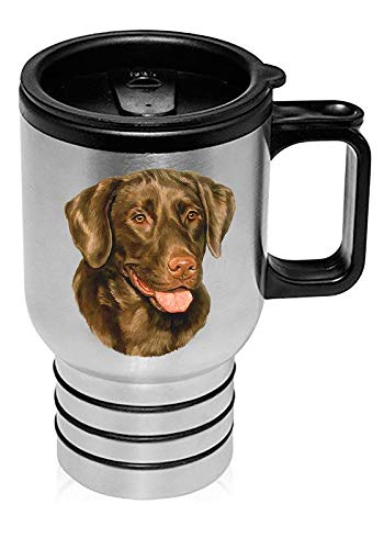 Premium 16oz Stainless Steel Tumbler with Chocolate Labrador Design - Insulated Travel Mug for Coffee, Tea & Cold Drinks - Perfect for Hiking, Office & Outdoor Adventures