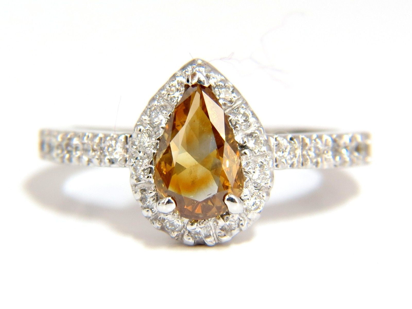 1.60ct Natural Fancy Yellow Brown Diamond Halo Ring in 14K Gold - Elegant Engagement, Wedding & Anniversary Jewelry Gift