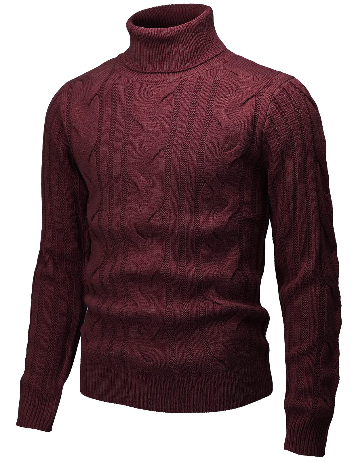 H2H Men's Slim Fit Turtleneck Pullover Sweater - Winter Warm Knit Thermal Top for Casual & Business Wear - Perfect for Office, Dating & Cold Weather Outfits