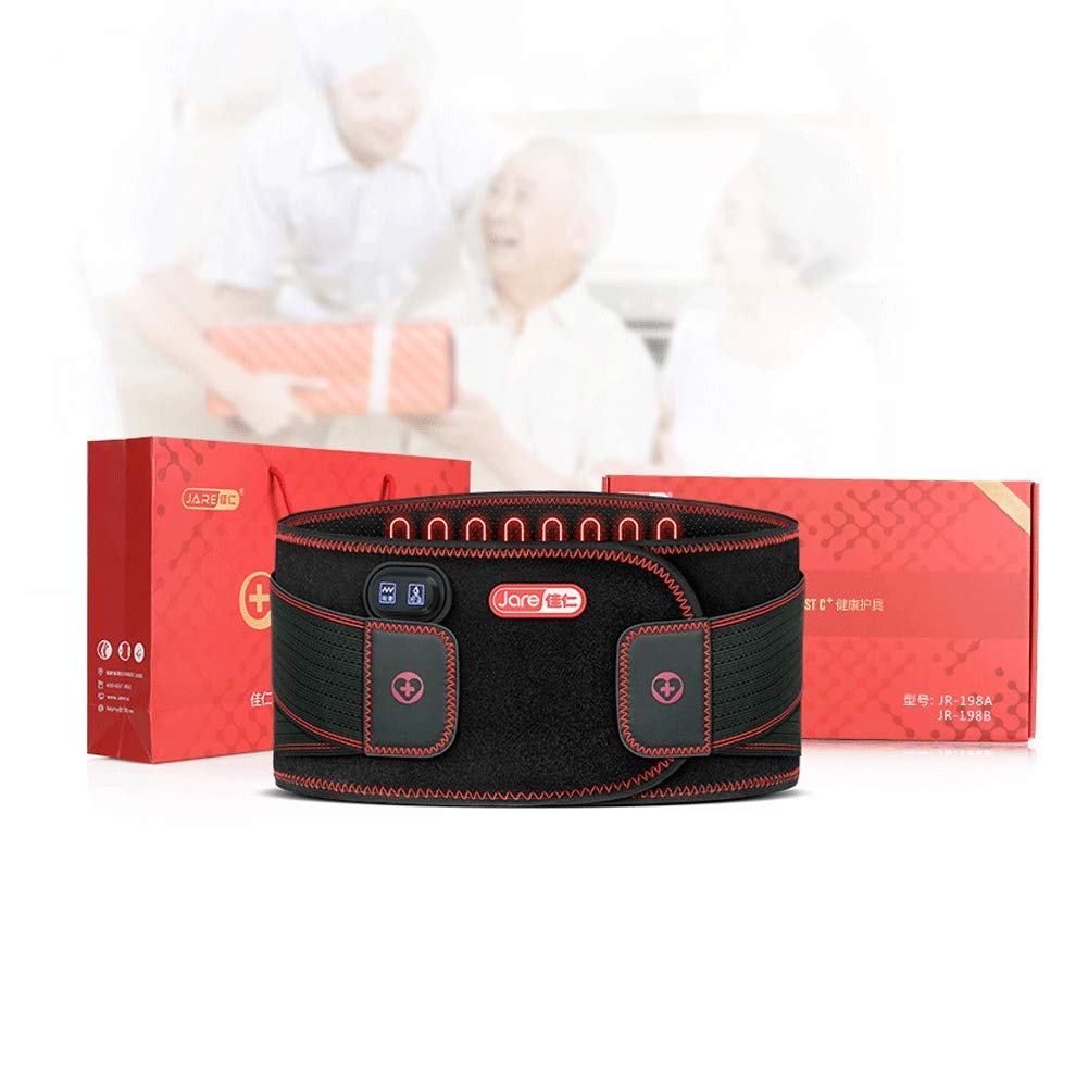 TANGIST Adjustable Lumbar Support Belt for Lower Back Pain Relief - Dual Strap Design with Heat Massage for Sports, Work & Daily Activities