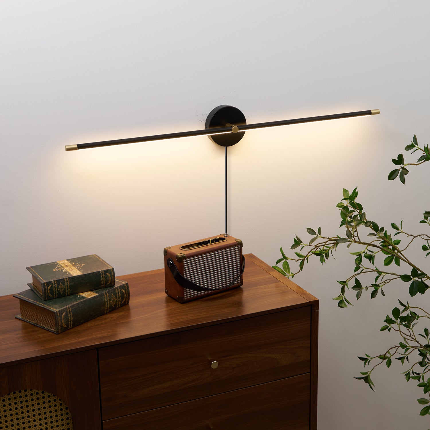 Minimalist Linear LED Plug-in Wall Lamp - Modern Dimmable Night Light for Bedroom, Living Room & Office - Energy Efficient Lighting Solution