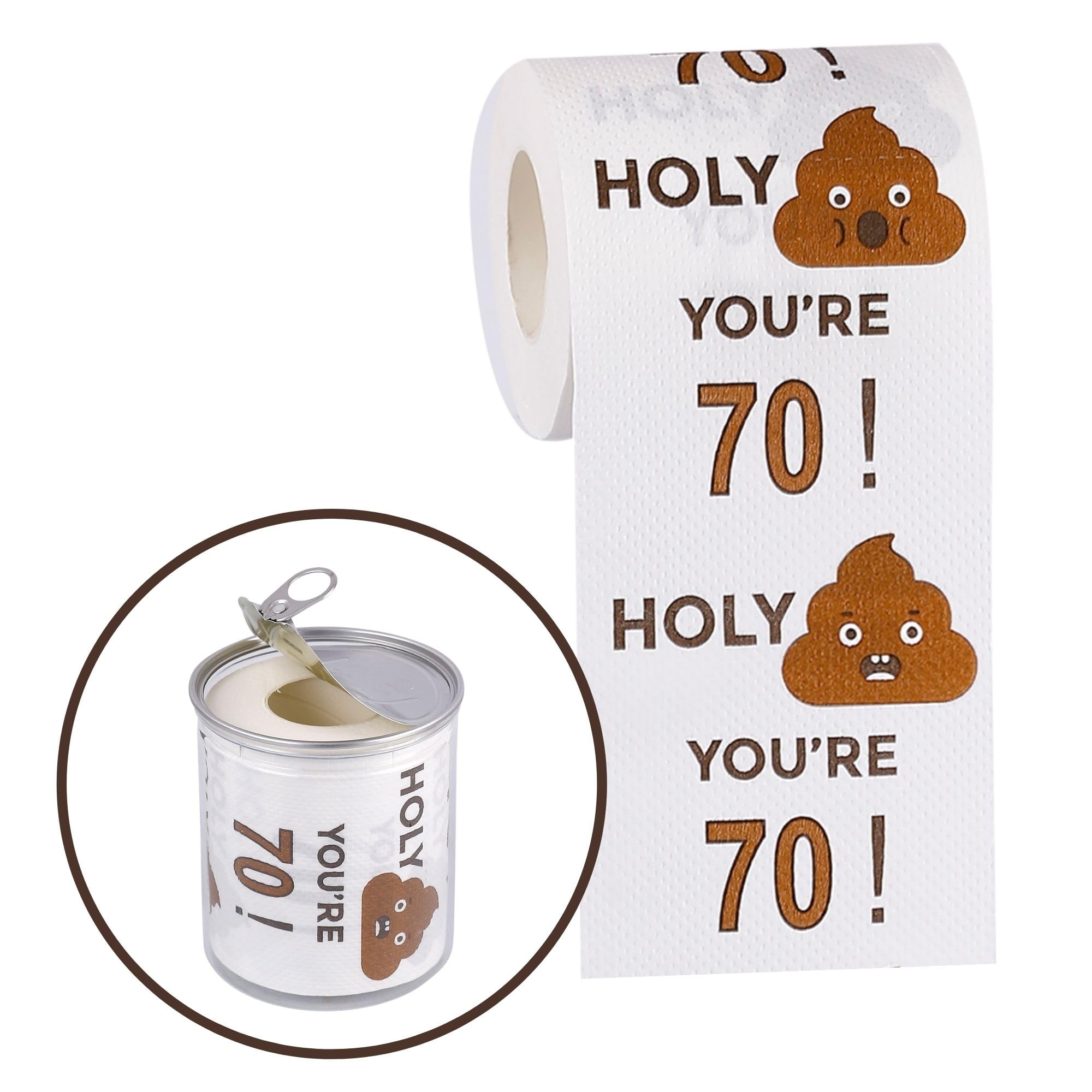 70th Birthday Gifts for Women & Men - Funny 3-Ply Toilet Paper Roll Novelty Gift, 70th Birthday Party Decorations for Him or Her - Perfect Gag Gift for 70 Year Old - Great for Birthday Parties, Prank Gifts & Senior Humor