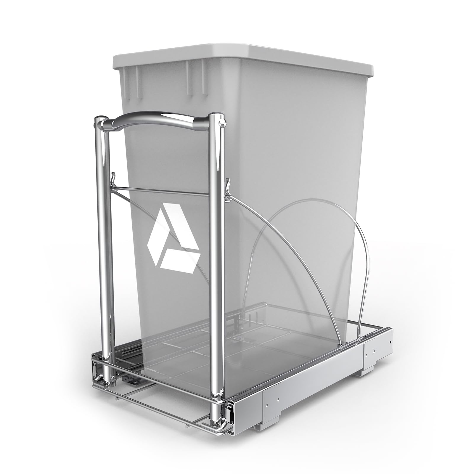 Adjustable Pull Out Trash Can for 7-13 Gallon - Under Cabinet or Sink Slide Out Garbage Bin - Perfect for Kitchen, Bathroom, or Office Organization