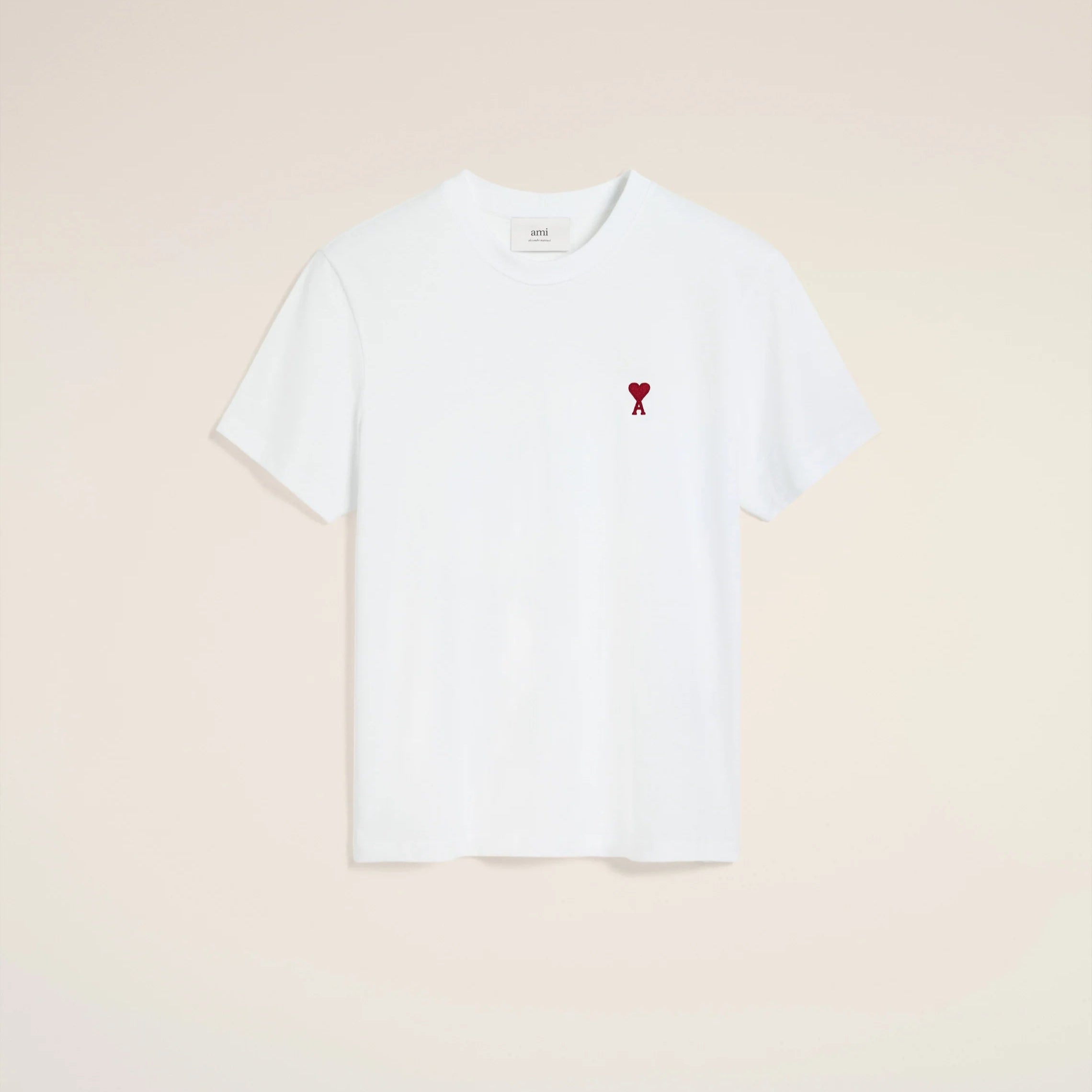 AMI Paris White Cotton AMI de Coeur T-Shirt - Casual Streetwear Essential for Everyday Outfits & Summer Fashion
