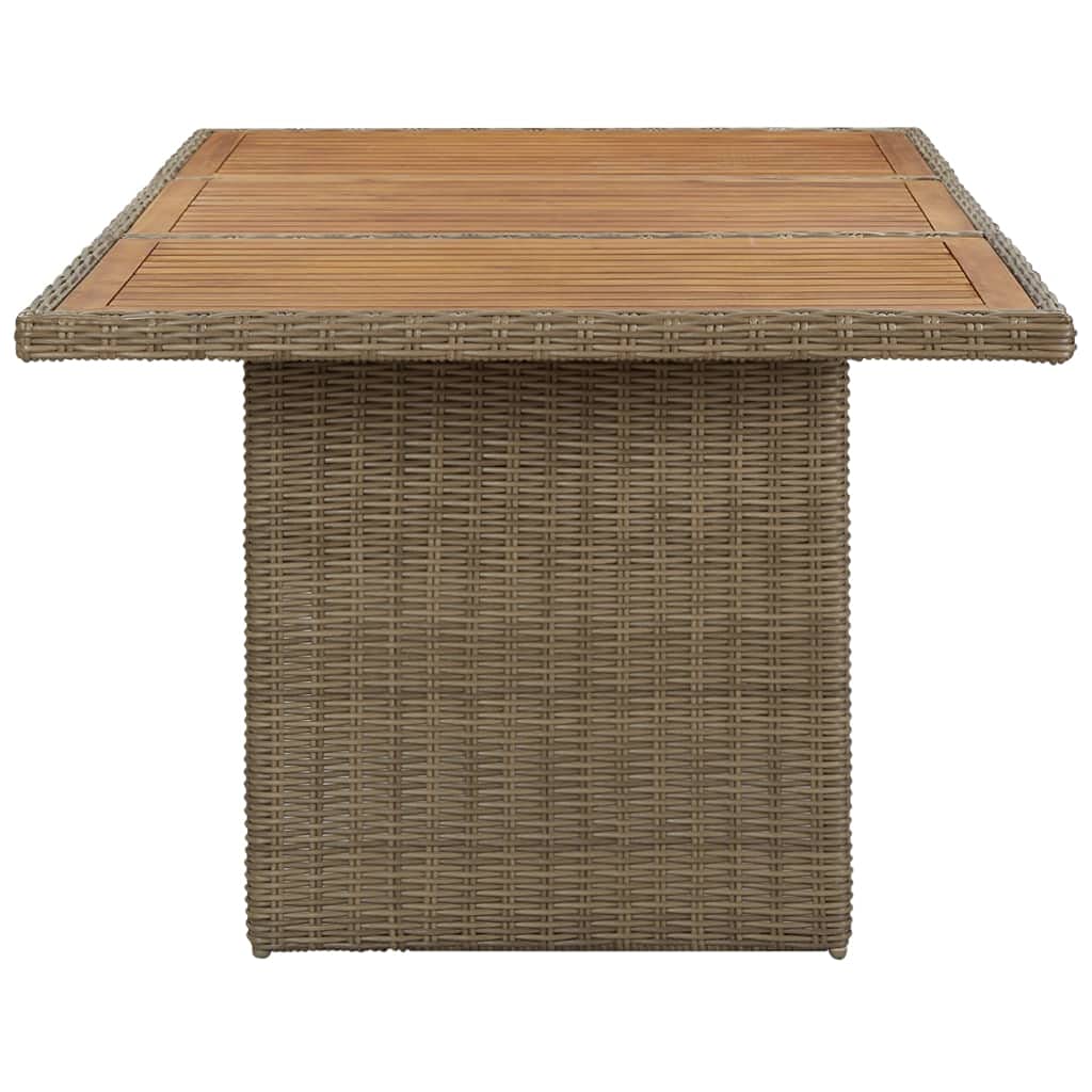 78.7x39.4x29.1 Inch Brown Poly Rattan Rectangular Outdoor Dining Table - Weather-Resistant Wicker Patio Table for Backyard, Garden, Lawn | Fast Shipping | Perfect for Outdoor Entertaining, BBQ Parties & Al Fresco Dining