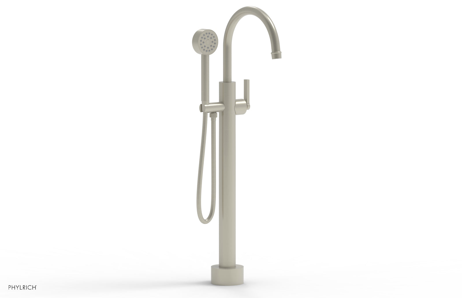 HEX MODERN Low Floor Mount Tub Filler with Lever Handle & Hand Shower - Model 501 47 03 | Perfect for Modern Bathroom Renovations & Spa-Like Shower Experiences