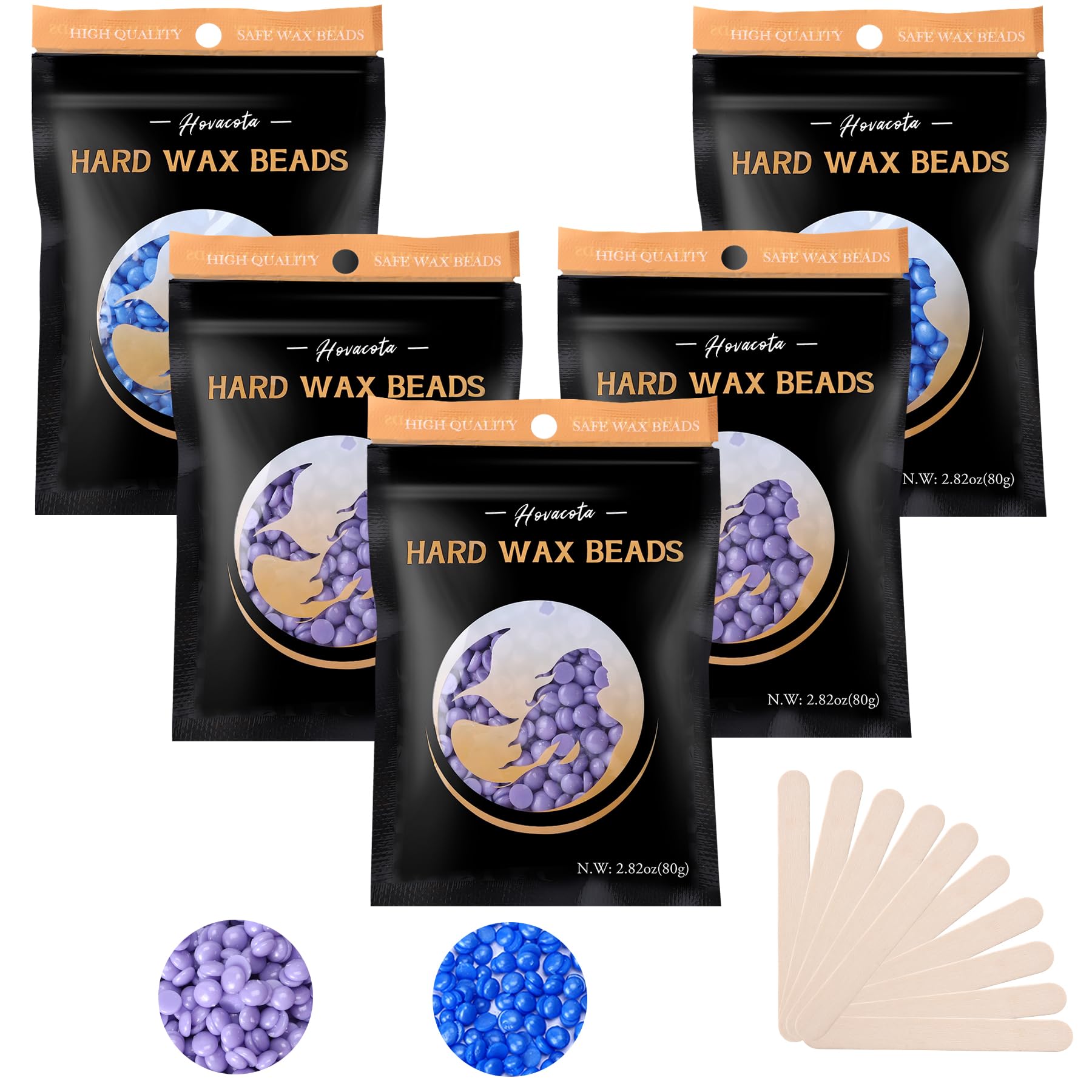 Hard Wax Beads for Hair Removal - 0.88lb/14.1oz Lavender & Chamomile Waxing Beads for Sensitive Skin | Brazilian, Bikini, Face, Legs & Armpit Waxing | Ideal for Beginners, Women & Men | At-Home & Professional Salon Use