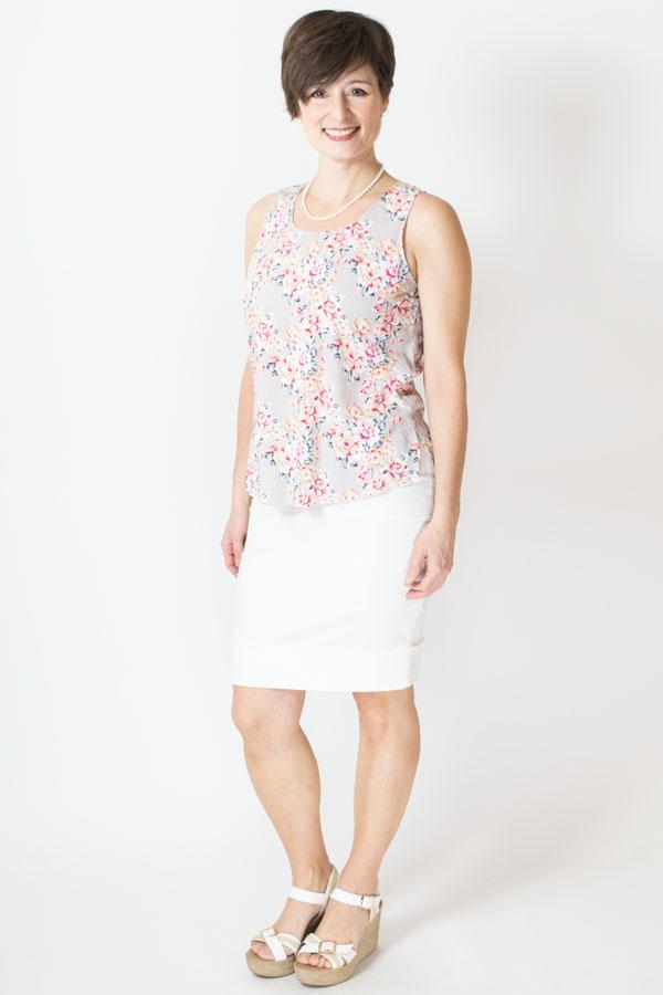 Dee Tank Top for Women - Grey with Red Roses Print - Soft & Comfortable Cotton Blend - Perfect for Casual Wear, Summer Outfits & Layering