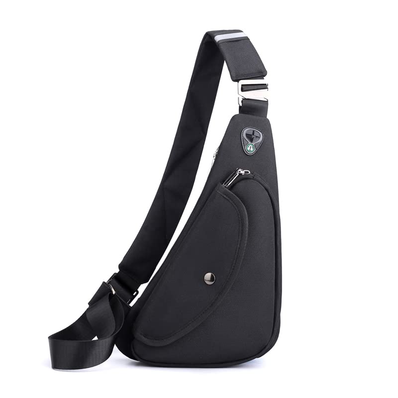 Lightweight Sling Bag for Hiking & Travel - Black Crossbody Backpack