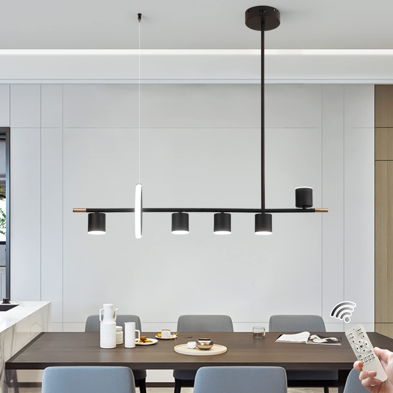 Siittoo Modern Black LED Dimmable Pendant Light - 40