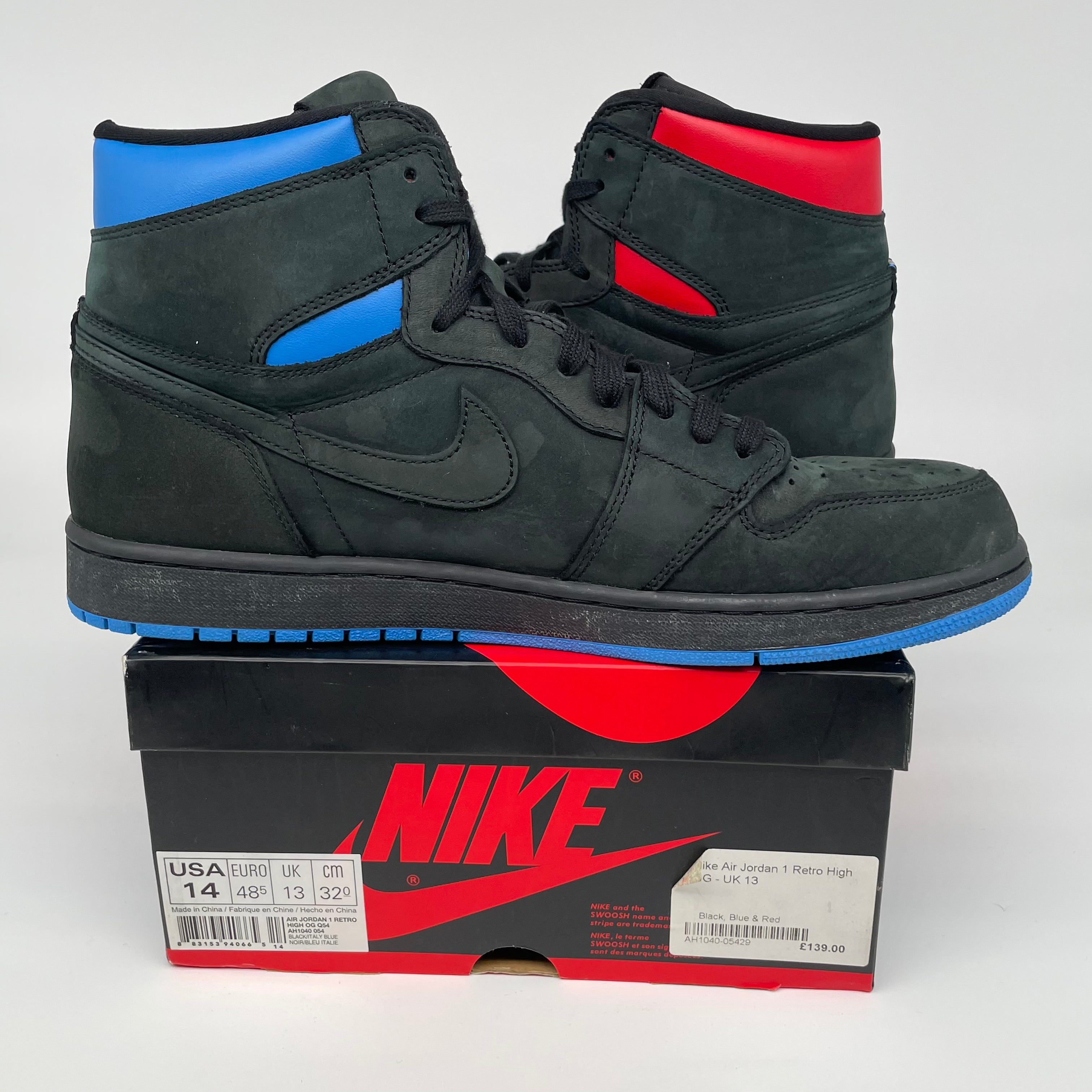 AIR JORDAN 1 QUAI 54 Basketball Shoes Men's Size 14 AH1040-054 - Retro High Tops for Streetwear & Court Performance
