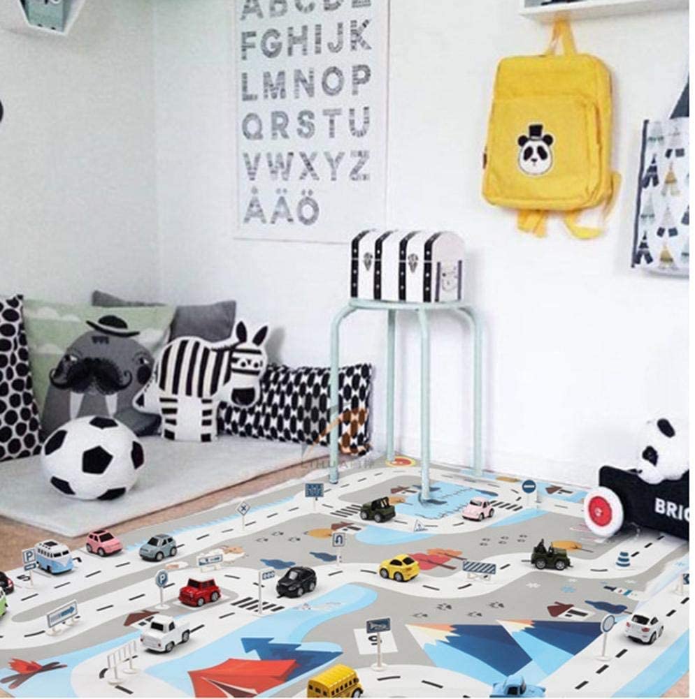 Kids Traffic & Parking Play Mat - Waterproof Educational Road Carpet for Children, Extra Large Thickened Learning Game Mat for Bedroom & Playroom | Perfect for Indoor Play, Early Education & Road Safety Learning