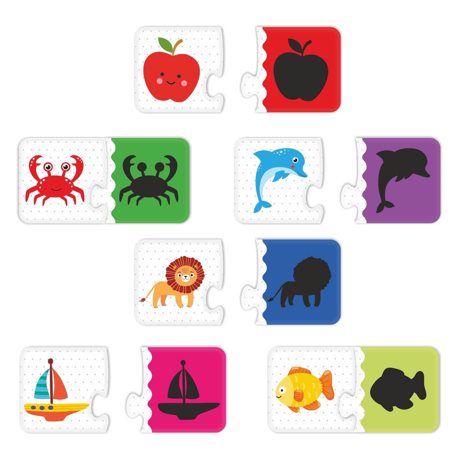 Webby Shadow Match 2-Piece Learning Pack Jigsaw Puzzle - Montessori Early Educational Preschool Toys for Kids Ages 3+ - Perfect for Homeschooling, Classroom Activities & Cognitive Development