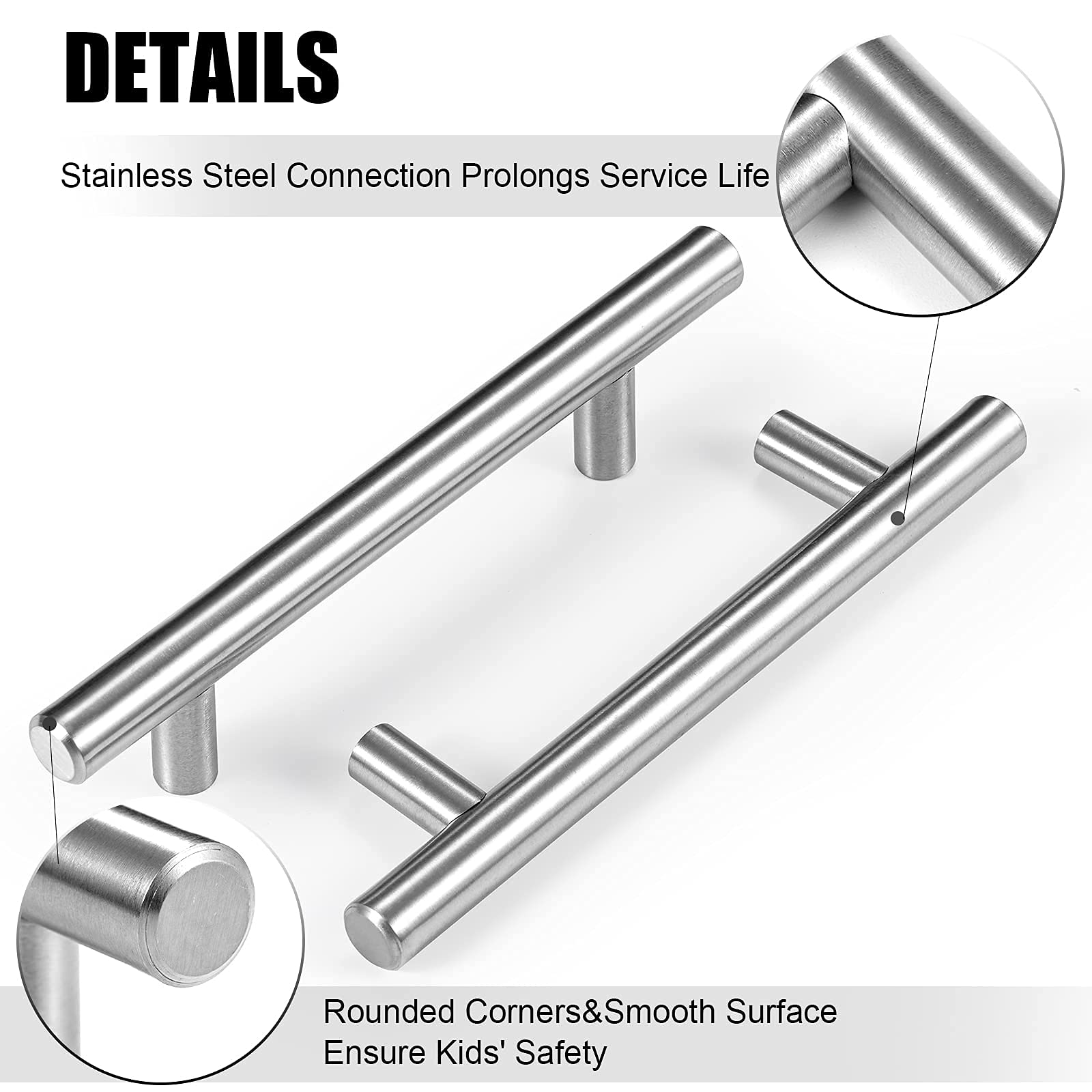 **CZC HOME 5-Pack 6 Inch Stainless Steel Cabinet Pulls & Drawer Handles – Brushed Nickel Finish, 3.75