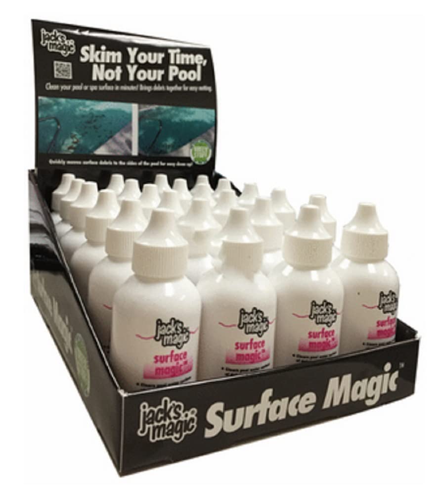 Jack's Magic JMSURFACEPOP Pool Surface Cleaner - 2oz Bottle (24-Pack Case) | Removes Stains & Residue | Ideal for In-Ground & Above-Ground Pools, Spas & Hot Tubs