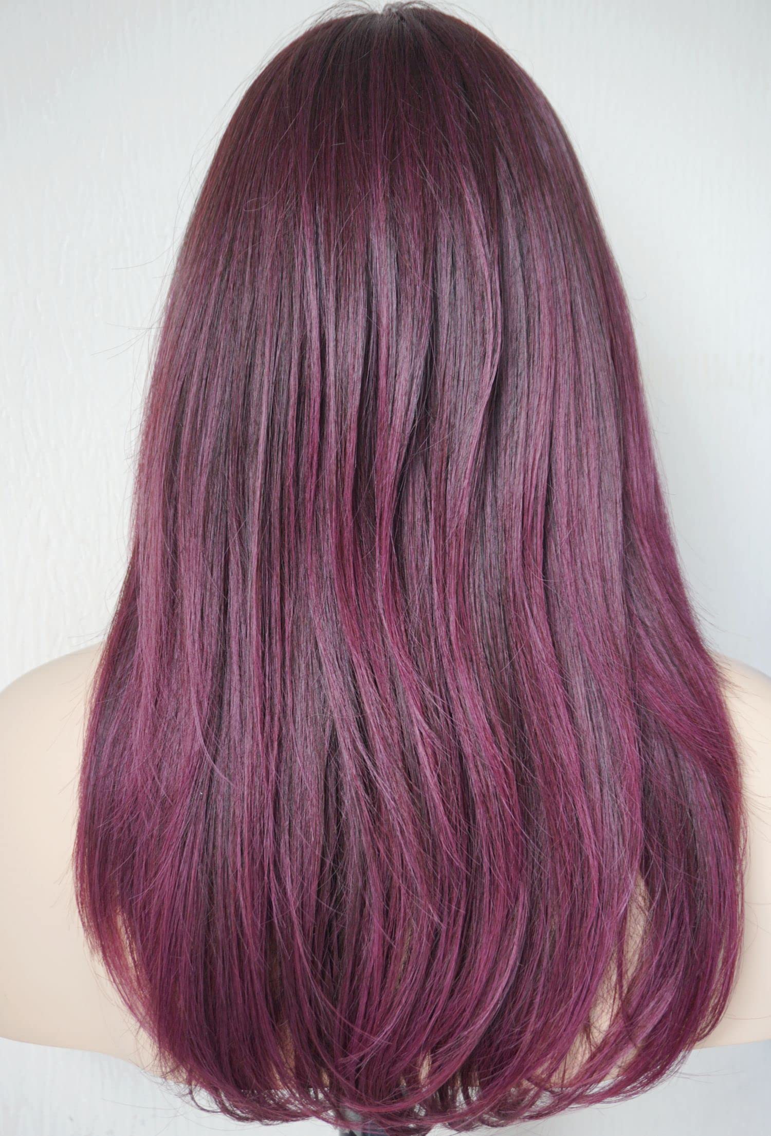 Long Layered Shoulder Length Purple Red Synthetic Wig with Highlights for Women | Heat Resistant Fiber | Party, Cosplay & Halloween Costume Accessory